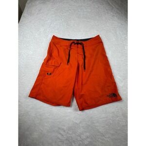 The North Face Orange‎ Swim Trunks Water Shorts Cargo Pocket Mens Size 34